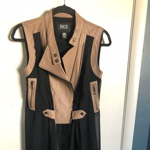 BKE brown + black tailed vest